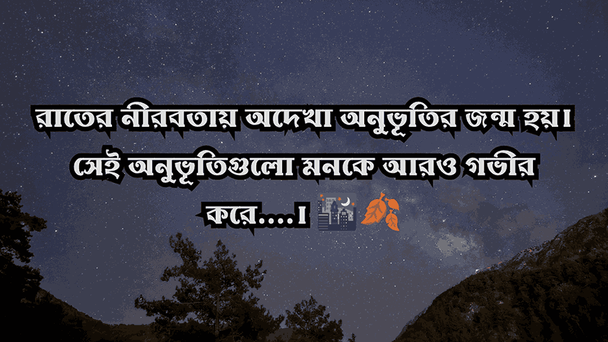 ১৩০+ রাত নিয়ে ক্যাপশন: নির্ঘুম রাতের অনুভূতি, স্ট্যাটাস ও উক্তি